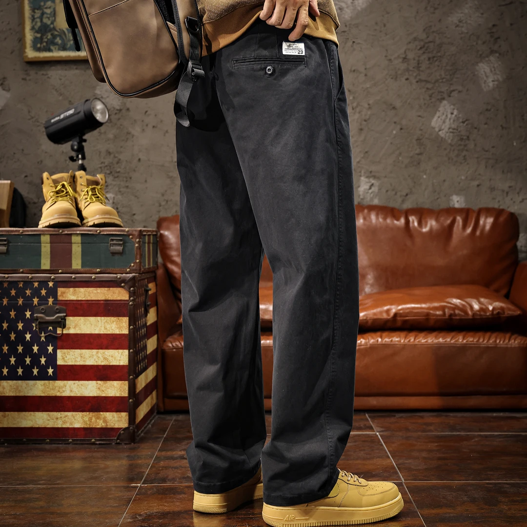 法国Cebrodz美式高级感休闲裤男夏季潮牌宽松直筒基础百搭工装裤