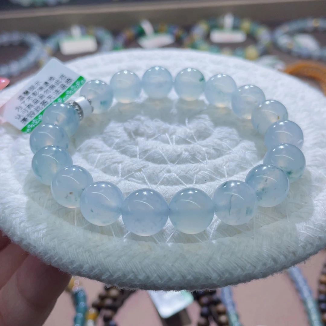未镶嵌手链翡翠福利特价卡10高透冰胶蓝碎花