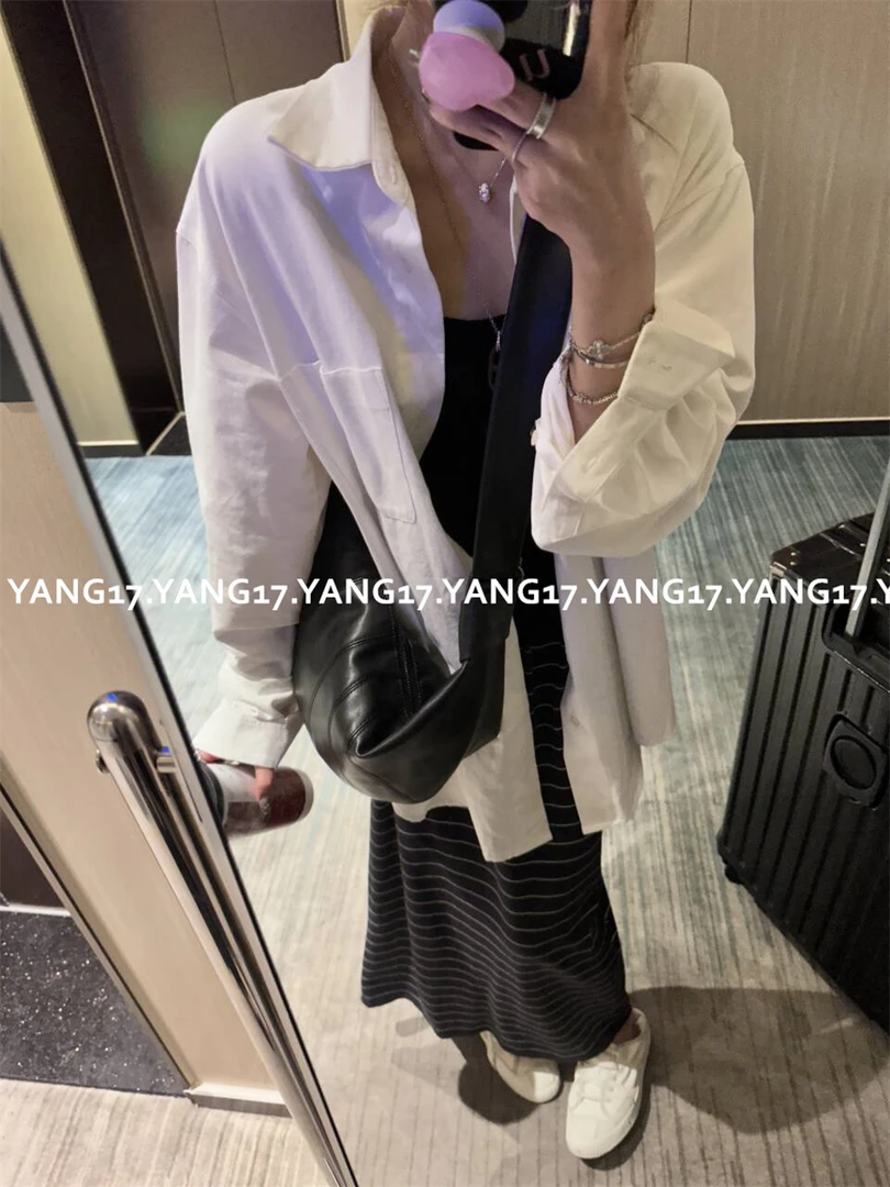 杨十七“ 私服标配”大廓形水洗牛津纺大衬衫外套100棉