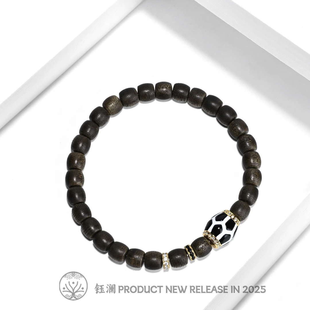 钰澜文玩【周周】沉香手串7mm左右+珐琅彩寿珠满配款