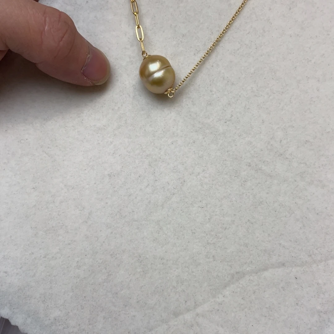 海水珍珠项链银S925镶嵌