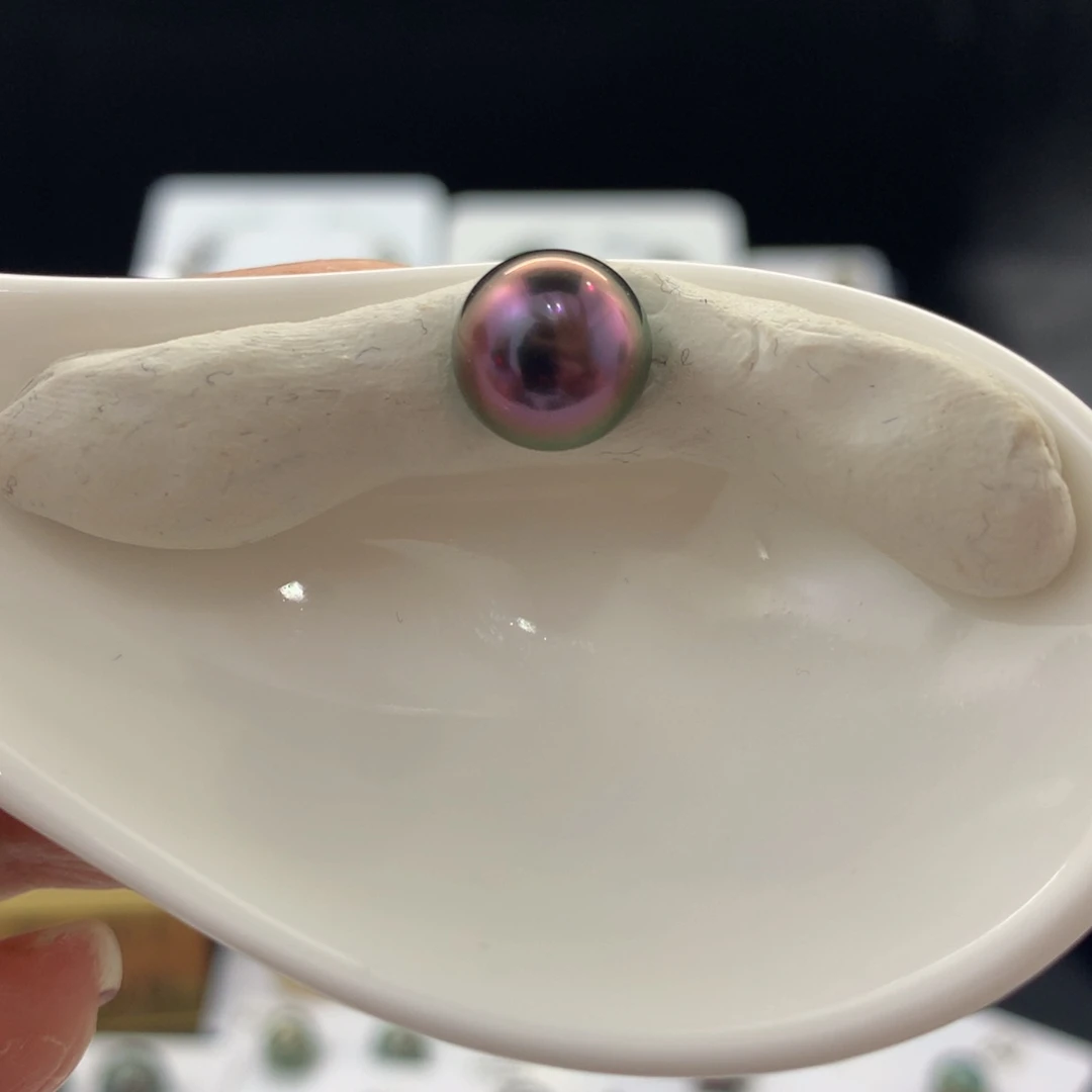 未镶嵌裸珠定制海水珍珠电光彩虹10mm