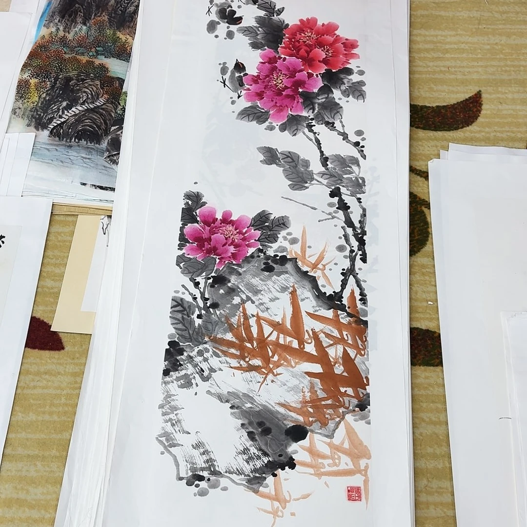 国画四尺对开哈哈哈哈