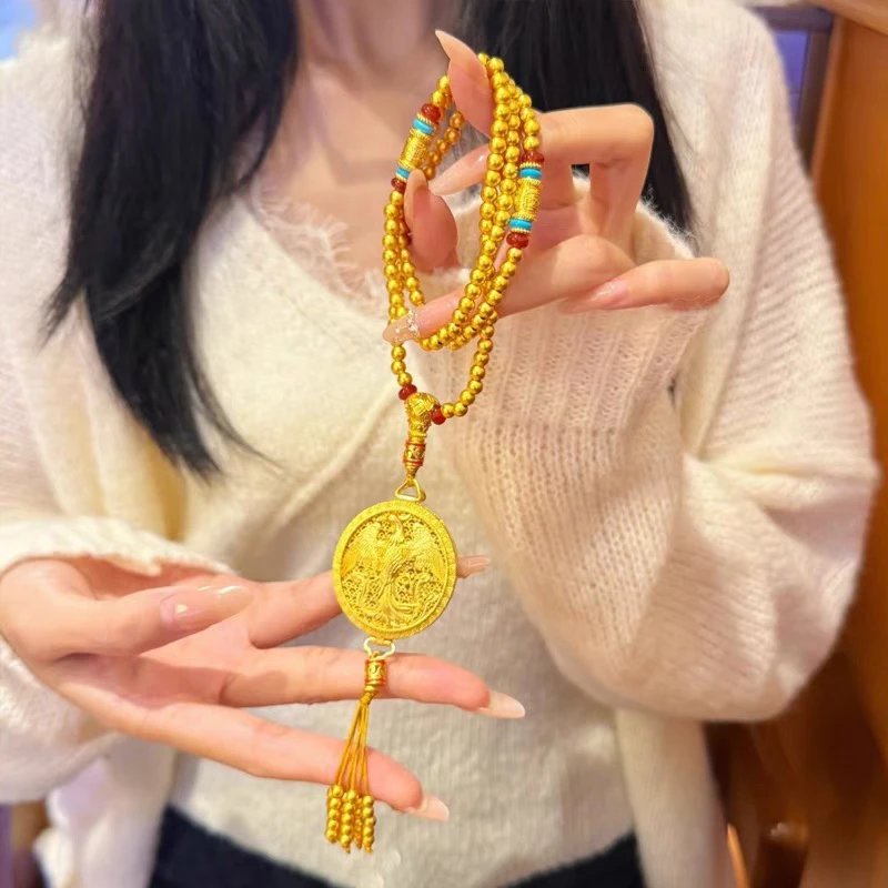 合金项链 民族风百搭龙凤香囊项链