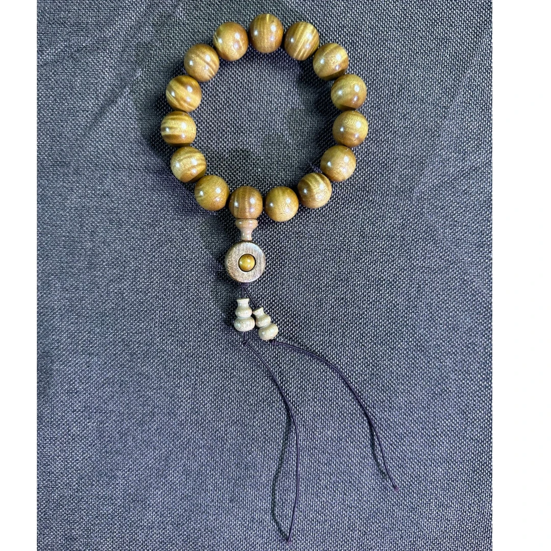 黄料 满水波纹1.5金丝楠木手串 陈料高货 （实物拍摄）