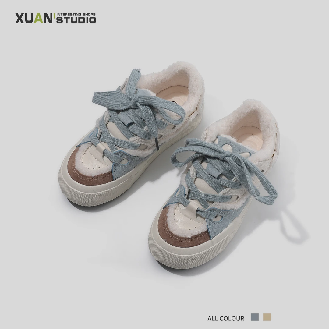 厚底小白鞋女加绒2024冬新款韩系小众原创鞋子女鞋百搭学生休闲鞋