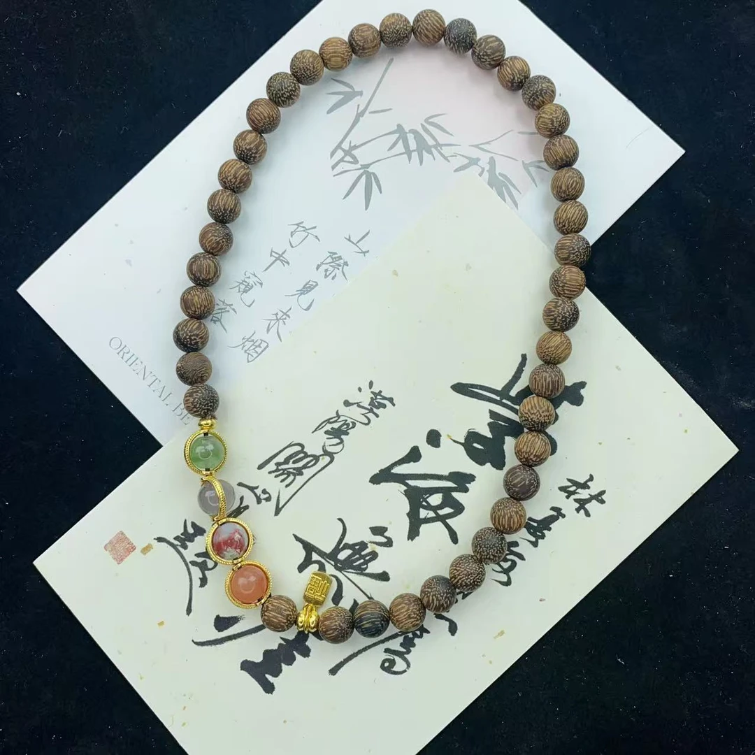 增香沉香木8*8MM沉木四色珠文玩手串 MTX-0304