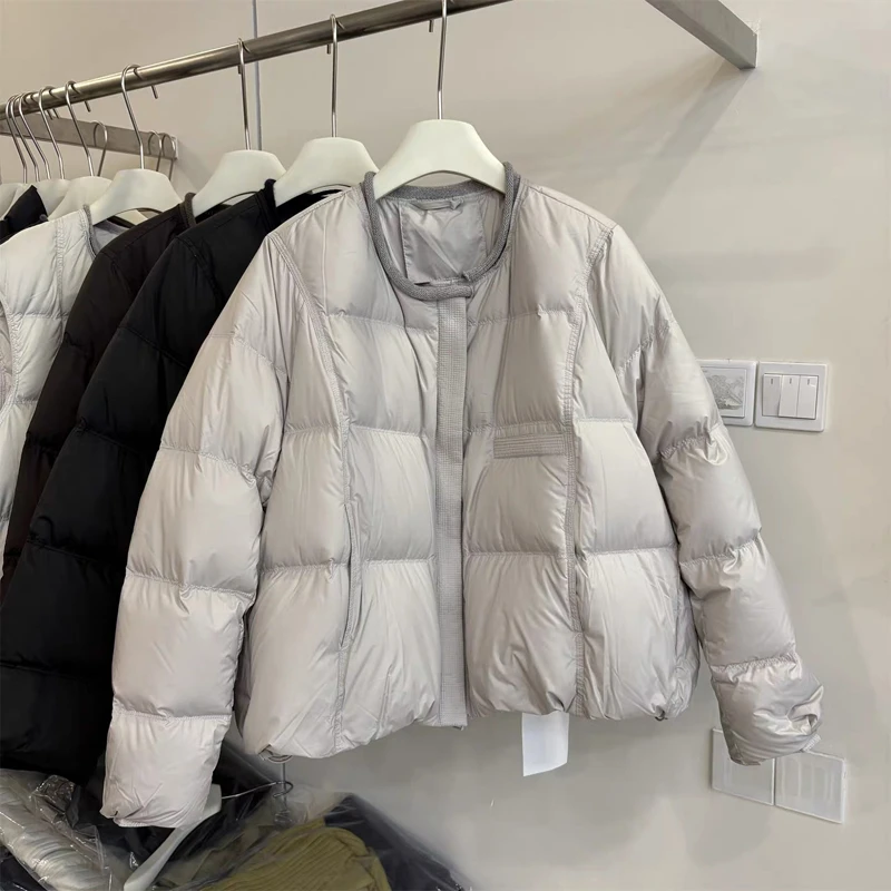 羽绒服女短款冬季2025新款时尚洋气休闲百搭白鸭绒保暖外套 8008