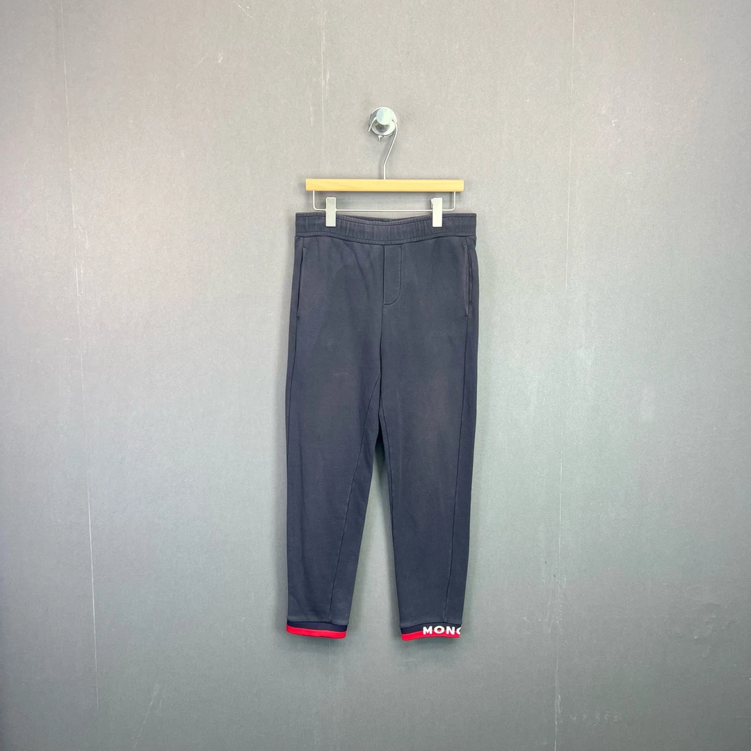 95新 MONCLER XS码/条纹印花字母系带休闲裤/8434653