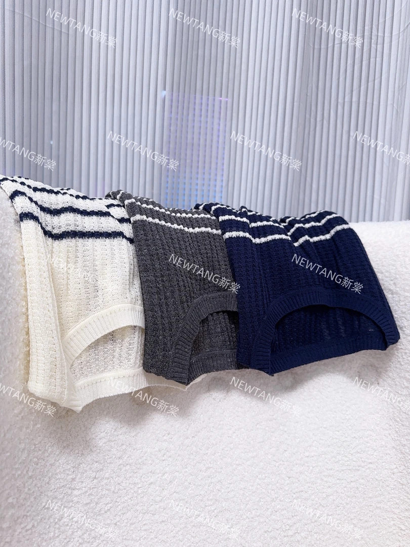 【条纹千层】274时尚夏季套头圆领条纹提花短袖