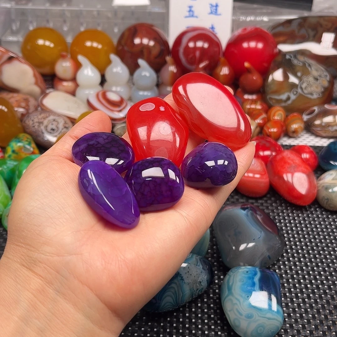 烟***染玛瑙/玉髓未镶嵌珠宝奇石