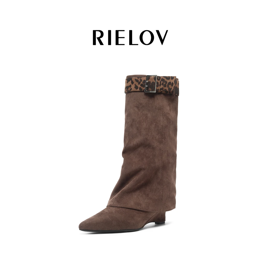 RIELOV【婷婷 布拉格】增高5cm时尚潮流百搭女士时装靴  7532-1