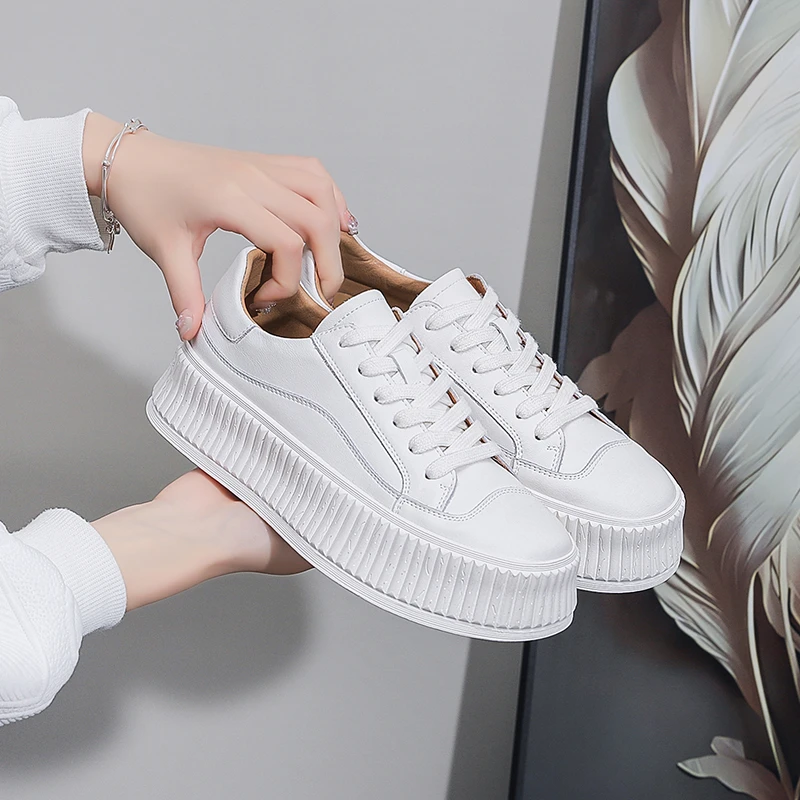 【蓝海定制】 "Blue Ocean"小个子bi备！秋冬百搭秀气休闲小白鞋厚底