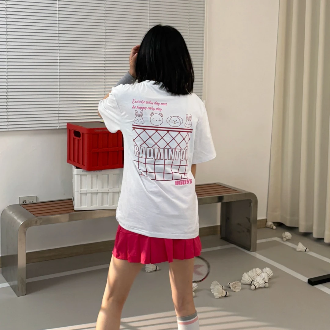 BGOVS韩国2025夏季新品羽毛球服男女同款速干运动吸汗短袖