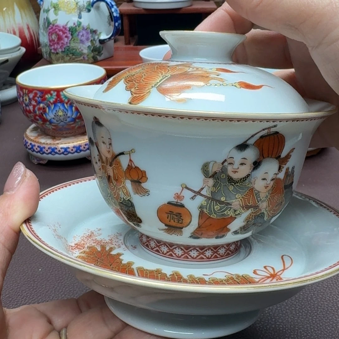 瓷片景德镇仿古手工制作精品展示
