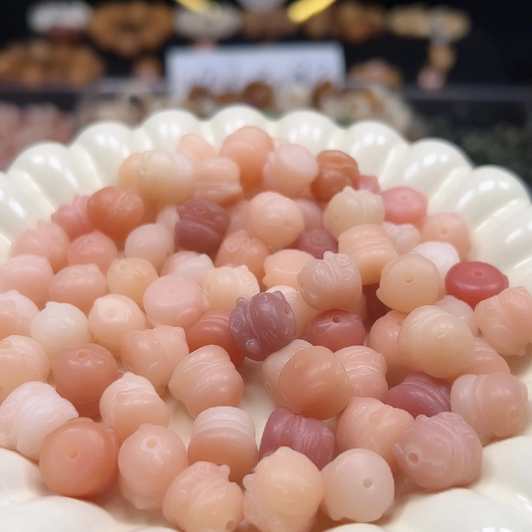 菩提根/象牙果手串卡12粉色招财猫30颗
