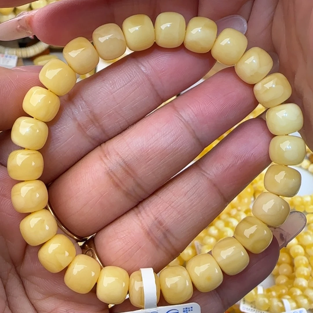 手链蜜蜡未镶嵌奶白老型手串