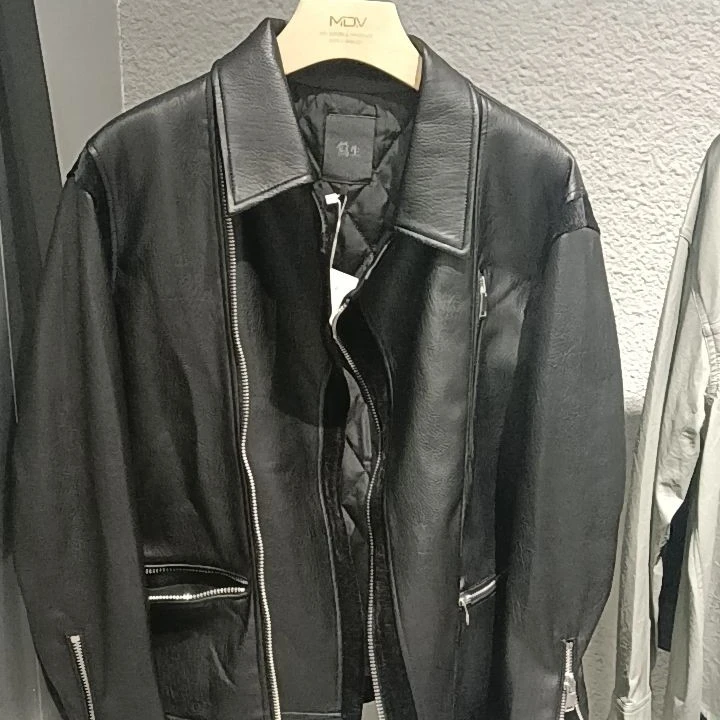 腰带常规款西装领厚款保暖男皮衣真皮韩版新款黑色日系山系机车