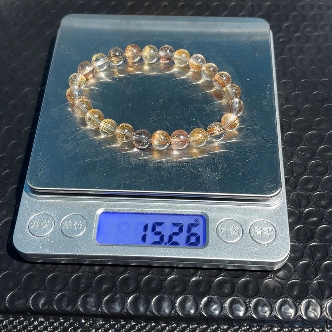 天然彩发晶尺寸7.8mm