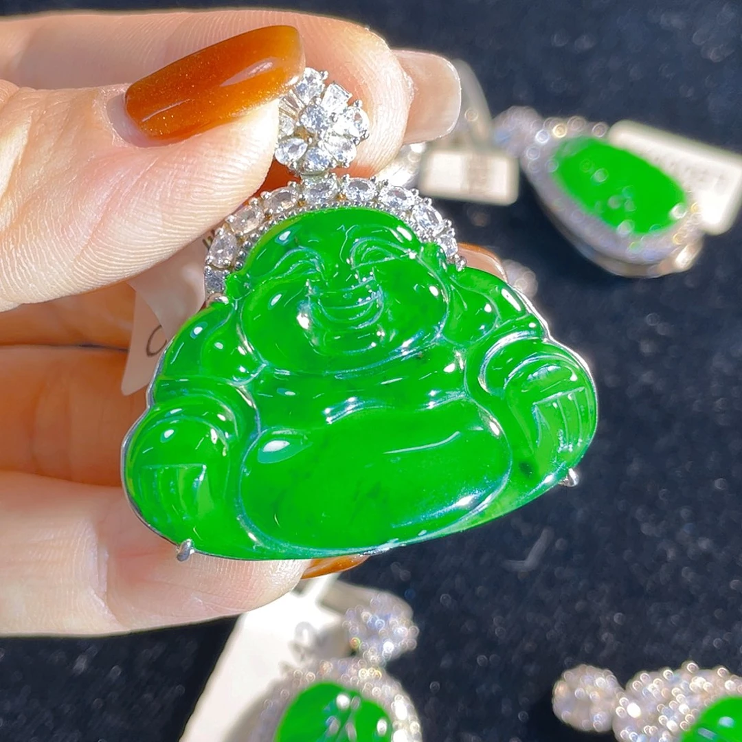 翡翠银S925镶嵌颈饰翡翠