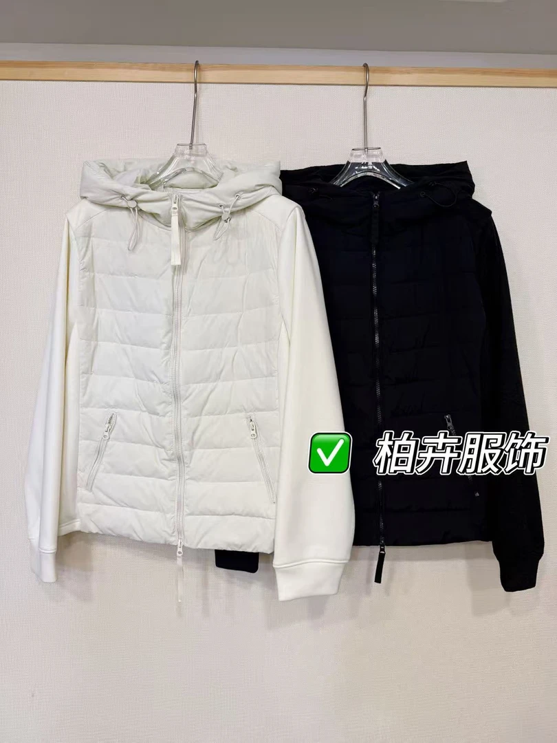 【柏卉服饰】羽绒拼接连帽外套