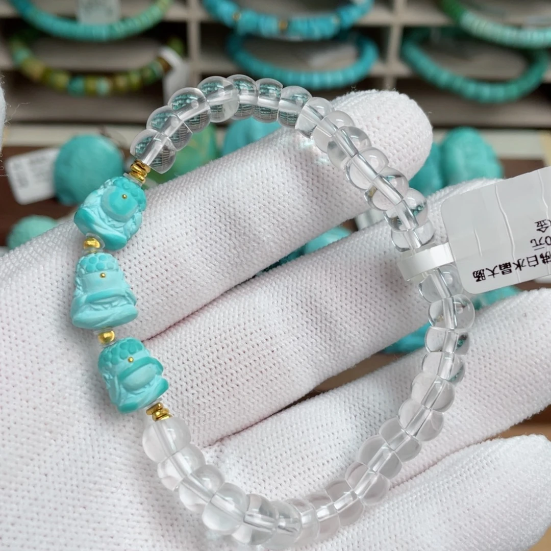 绿松石未镶嵌三不佛单圈