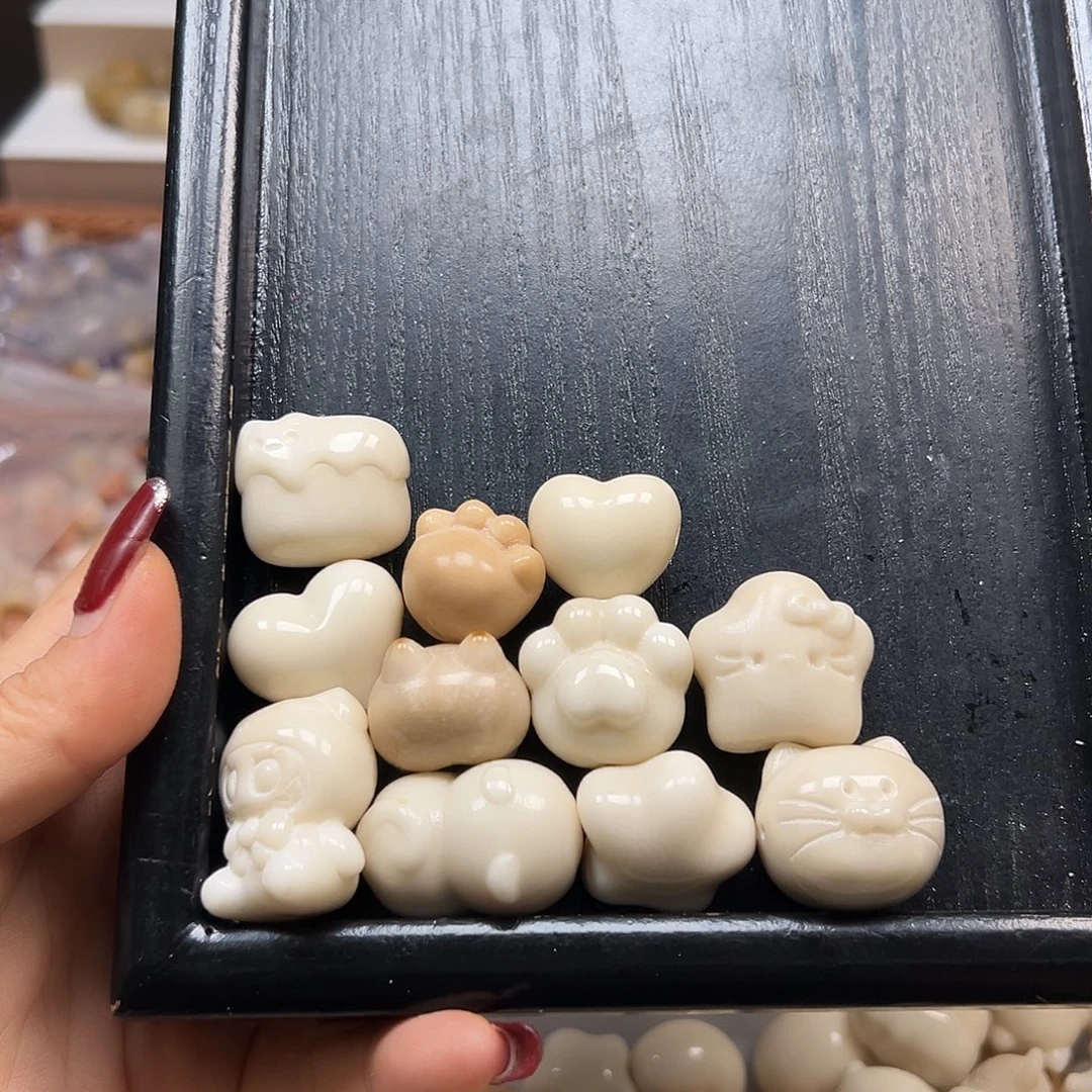 手串菩提根/象牙果瑕疵白混11颗有裂3