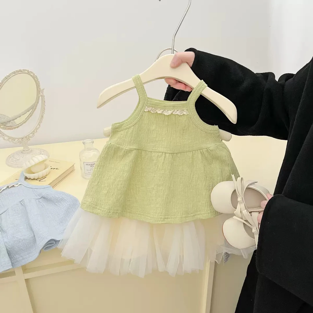 2025夏季女宝宝新款甜美气质薄款背心洋气小吊带