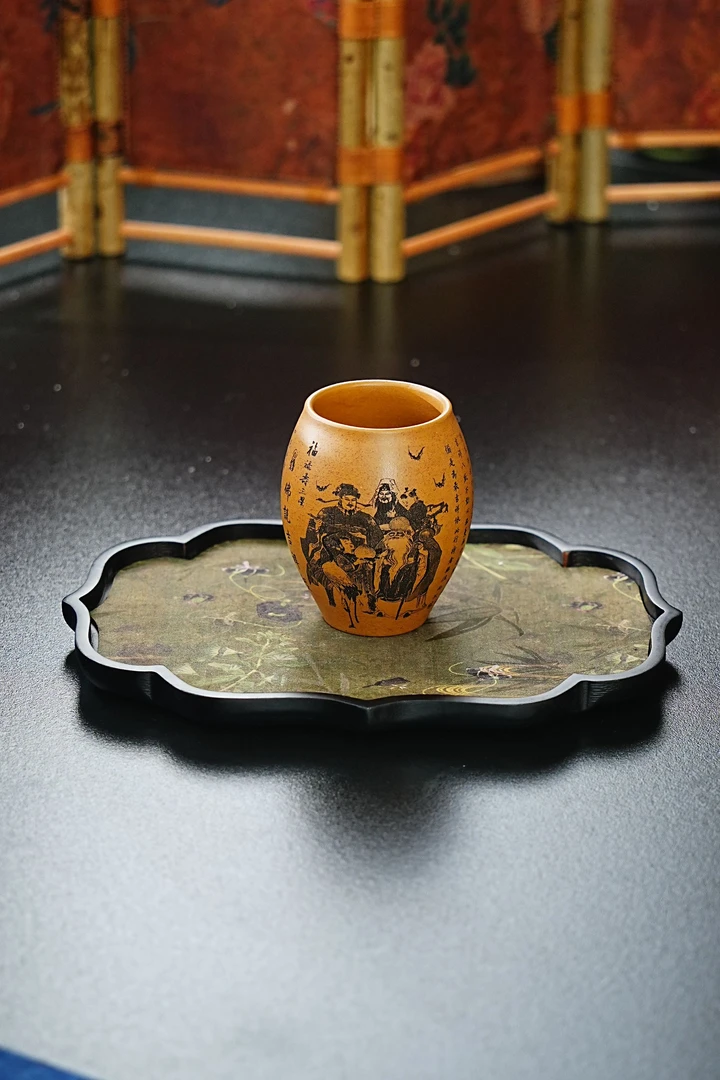 【2618福禄寿杯】宜兴原矿高端紫砂全手工刻绘福禄寿主人杯纯手工