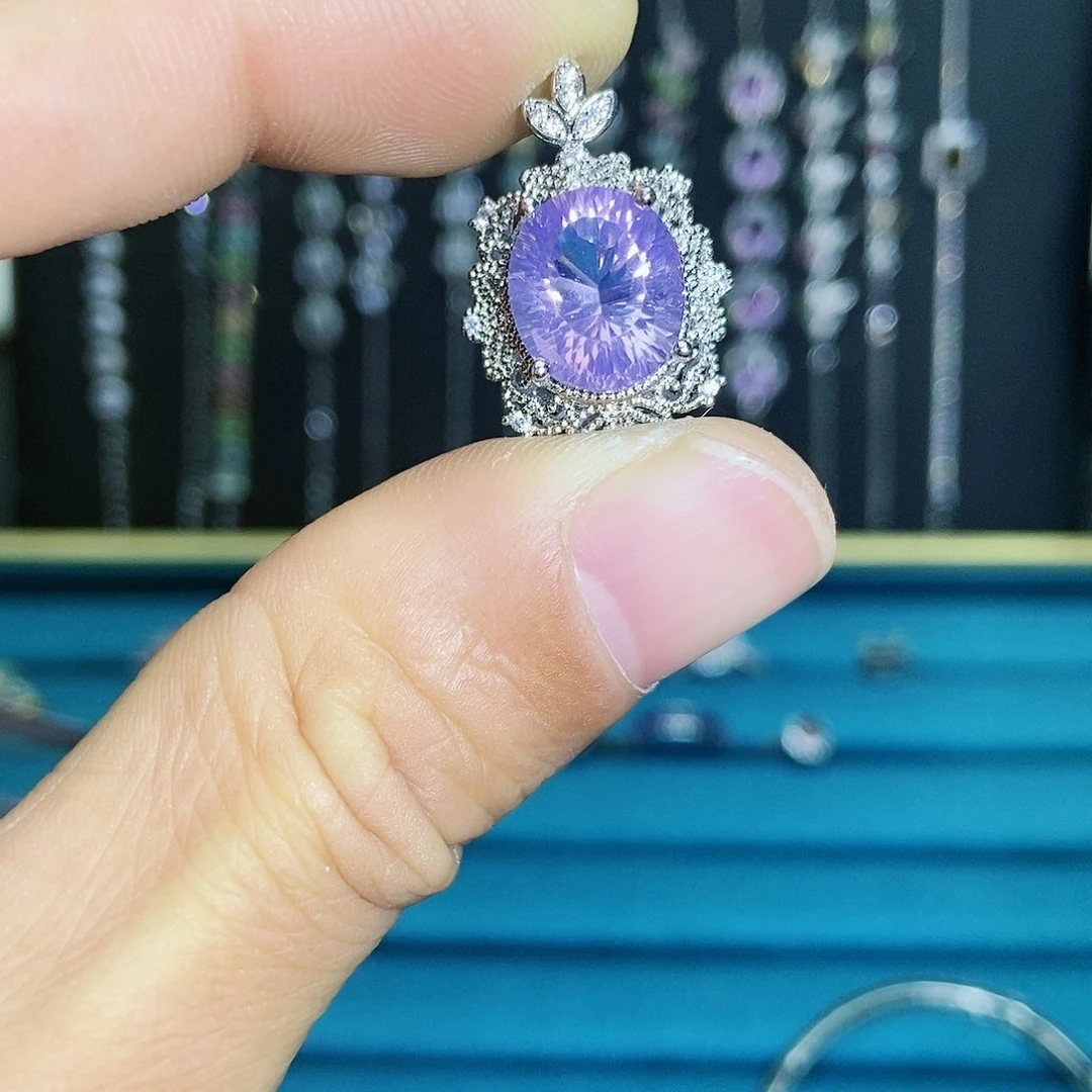 【闪购商品】紫晶珠宝半成品银S925镶嵌