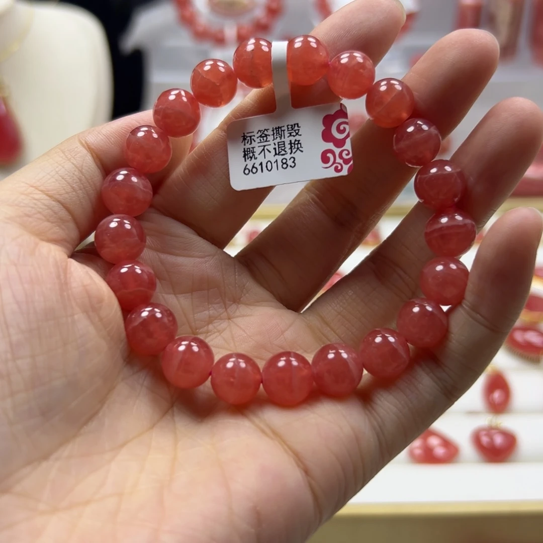 菱锰矿（红纹石）未镶嵌手串