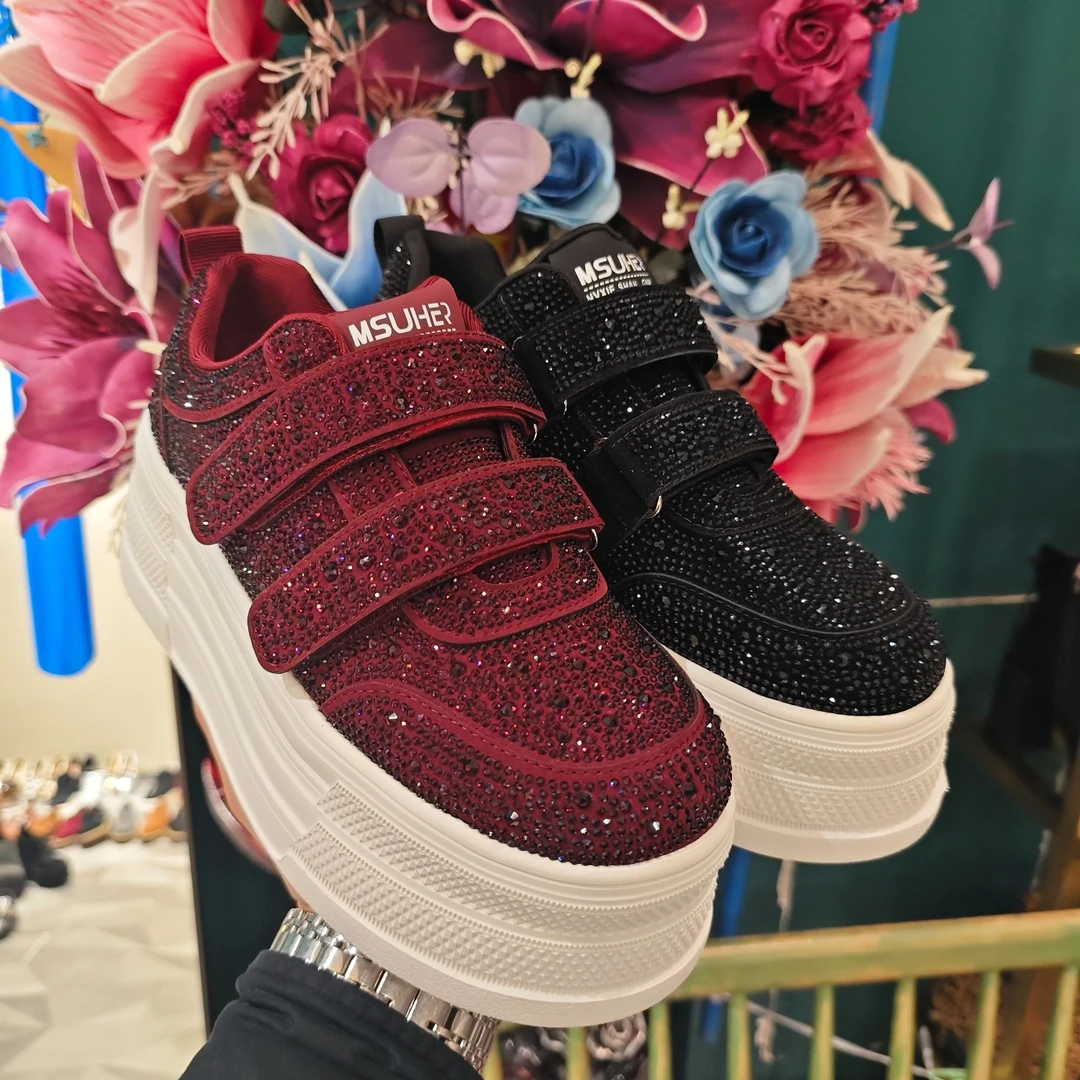 5582魔术贴厚底增高小白鞋女百搭时尚休闲运动鞋