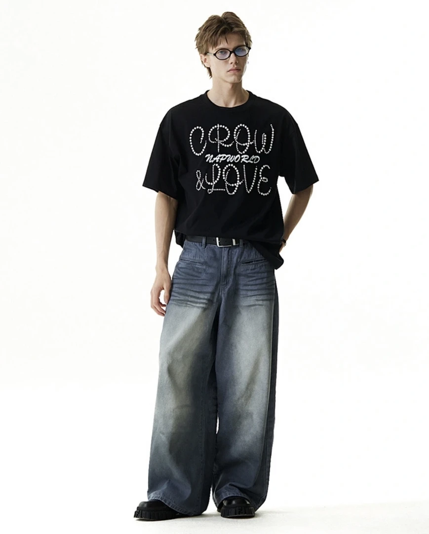 明星都在穿的品牌！某保209！小众cleanfit水洗泥染牛仔裤男女