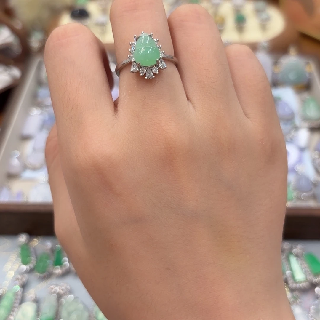 翡翠银S925镶嵌戒指