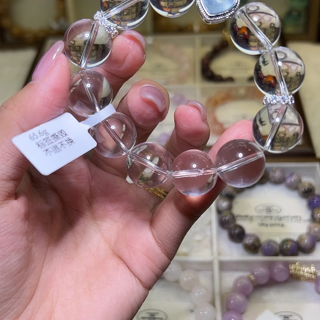 水晶手链未镶嵌白水晶海洋之心48小时鉴赏