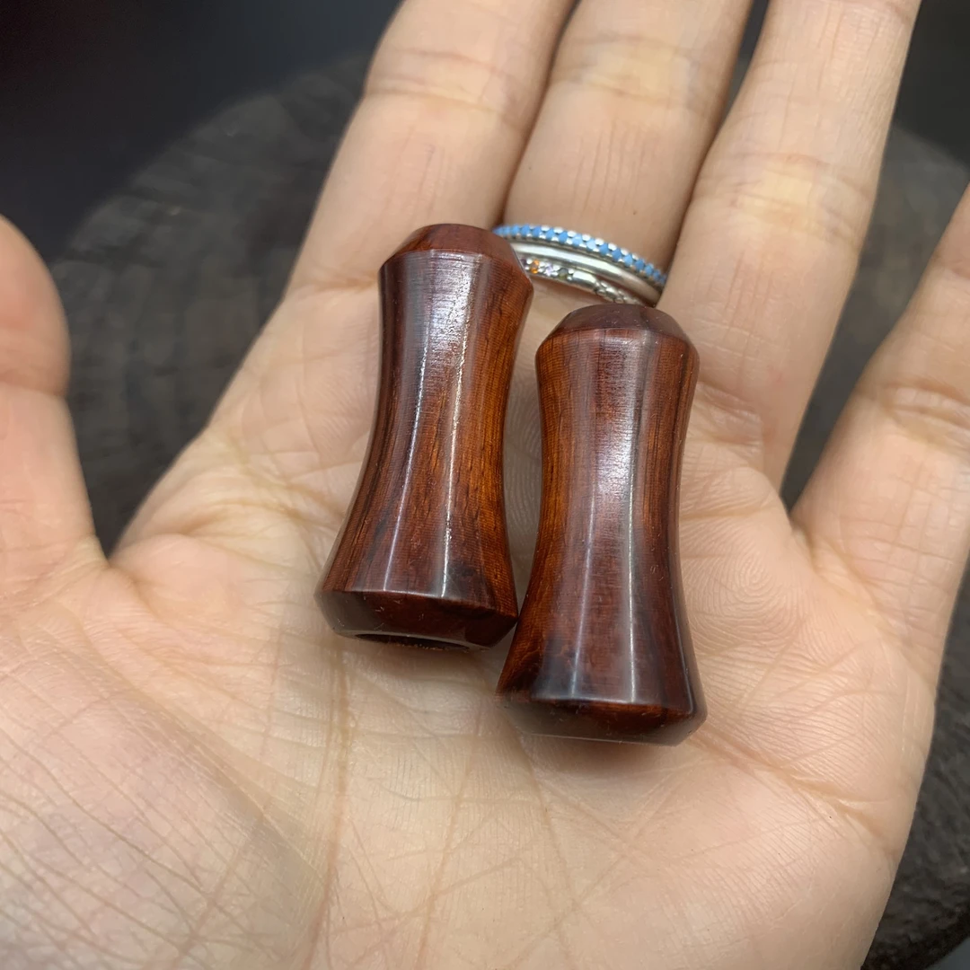 网秋粒手搓 水滴轮红木握丸S/D牌通用常规款 一对网秋粒diy