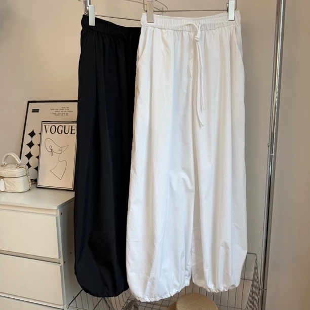 防晒灯笼裤~有防晒指数高腰抽绳休闲慵懒百搭防晒休闲长裤HF373