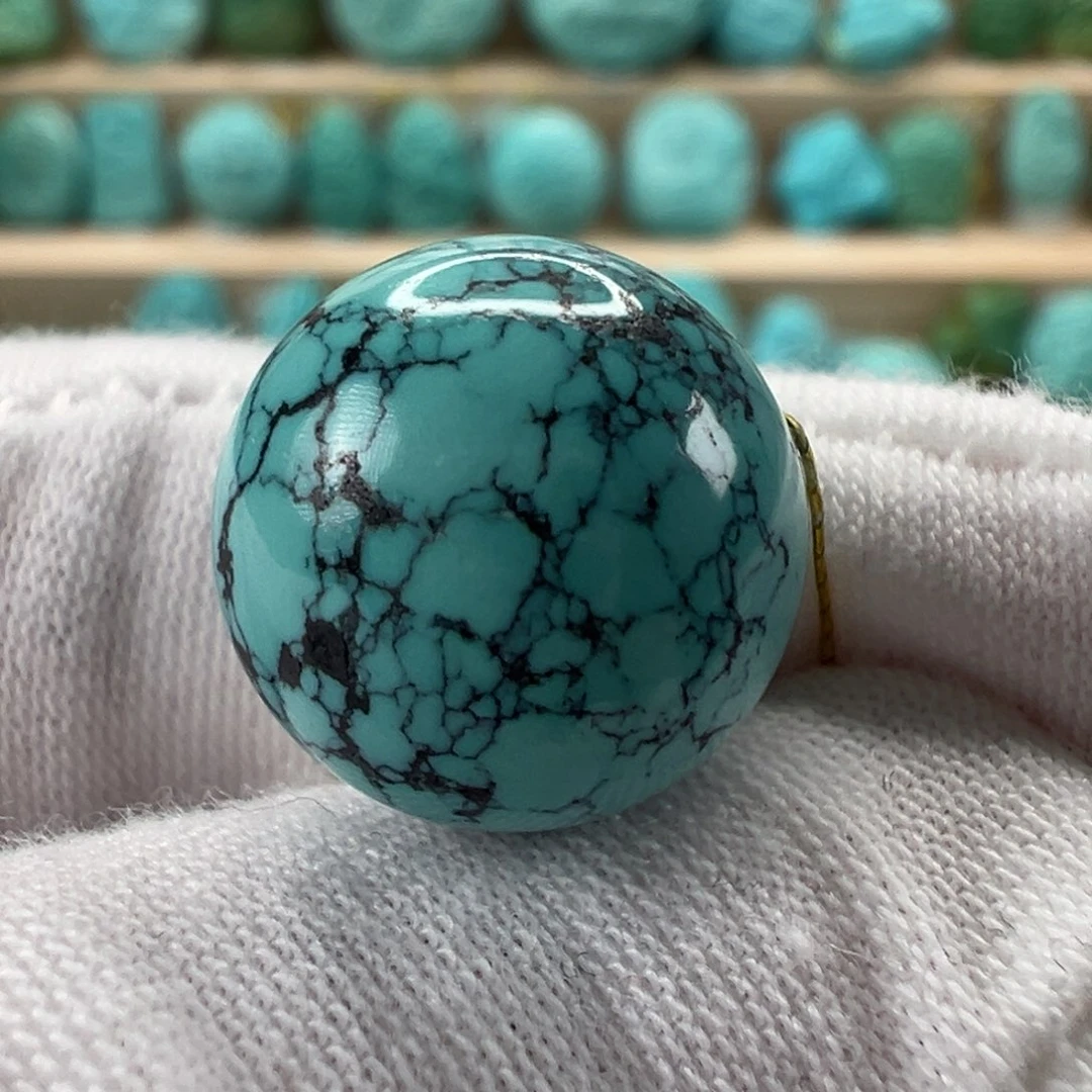 未镶嵌绿松石圆珠14.2mm