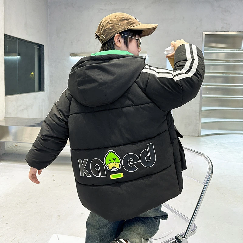 2024新款男童棉服冬季韩版保暖中大童加绒厚棉袄男孩冬装外套加厚