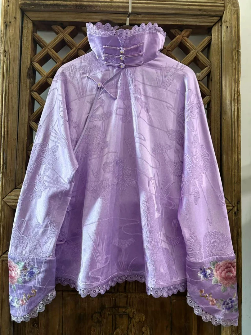 瑜玥传琦新款凤仙领打底衫【3223】蕾丝女款重工网红时尚