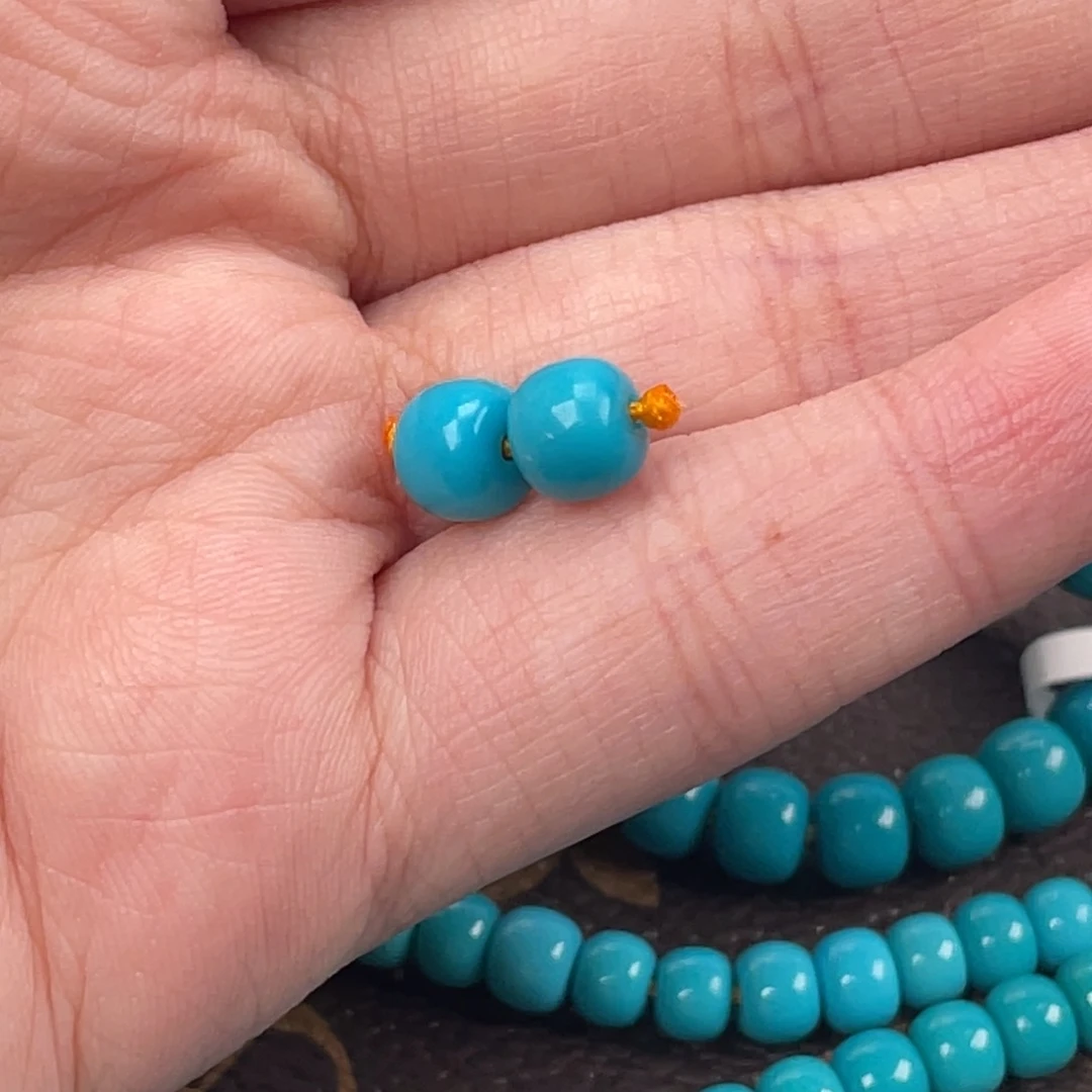 绿松石合金挂件6.3老形腰珠