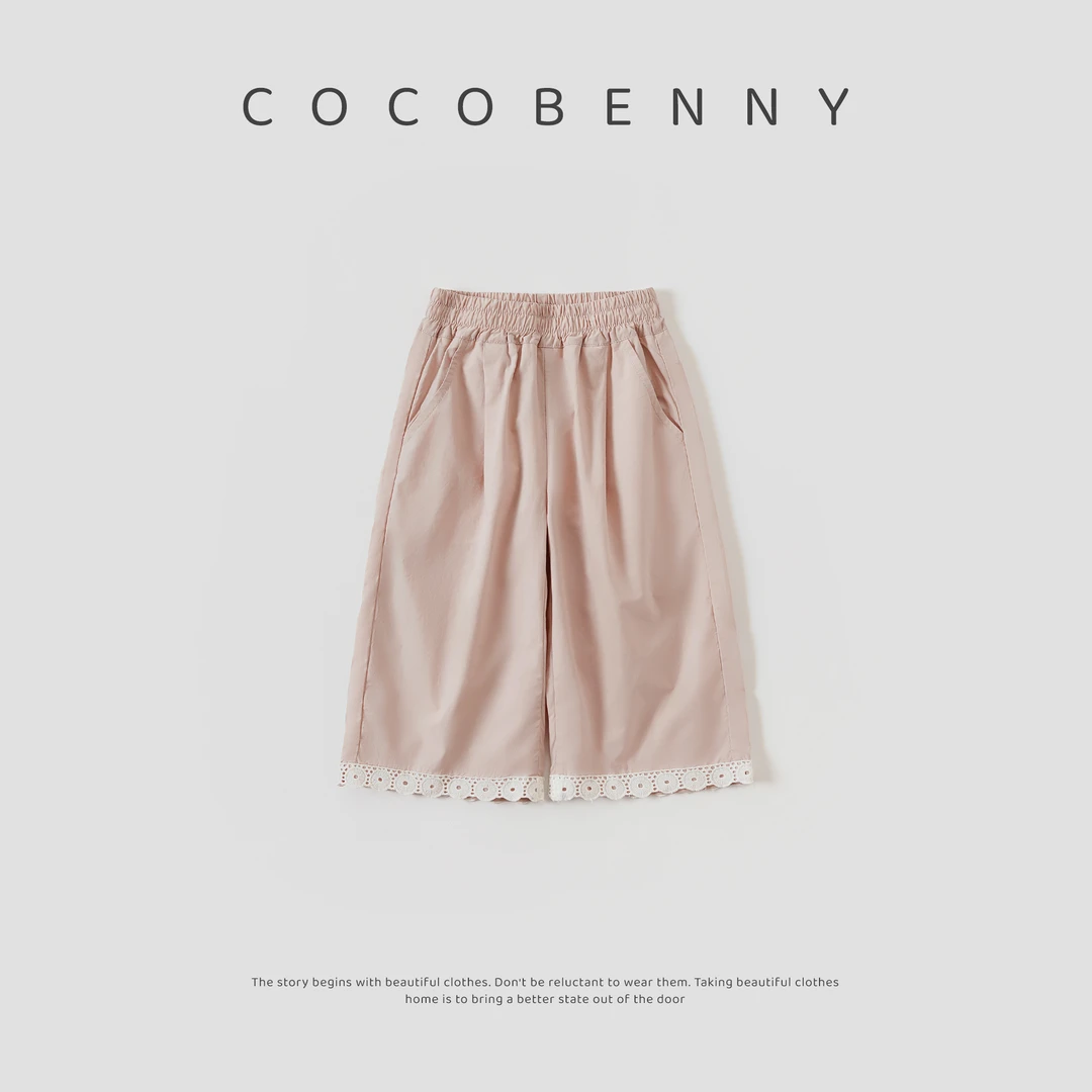COCOBENNY女童夏季新款女宝宝纯棉直筒休闲裤薄款小童长裤250601