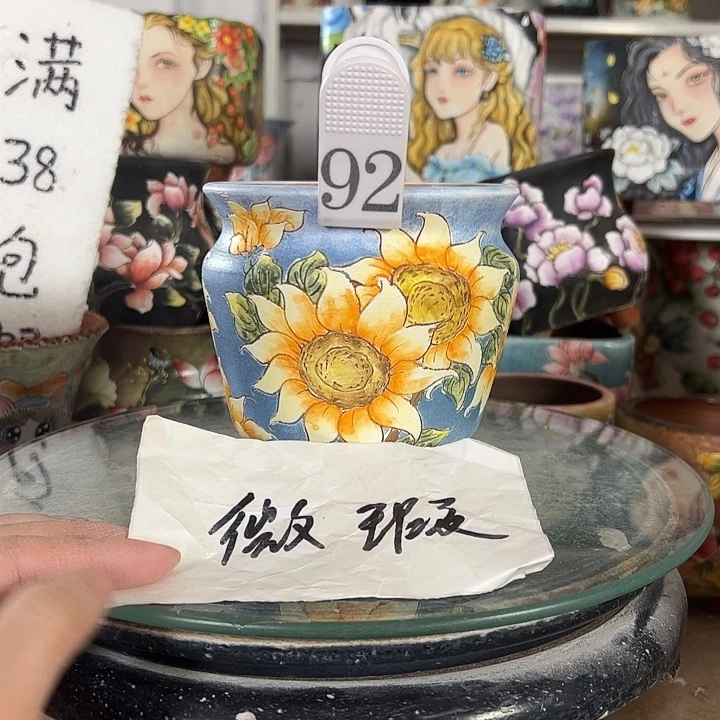 满38包邮 景德镇幸运花盆