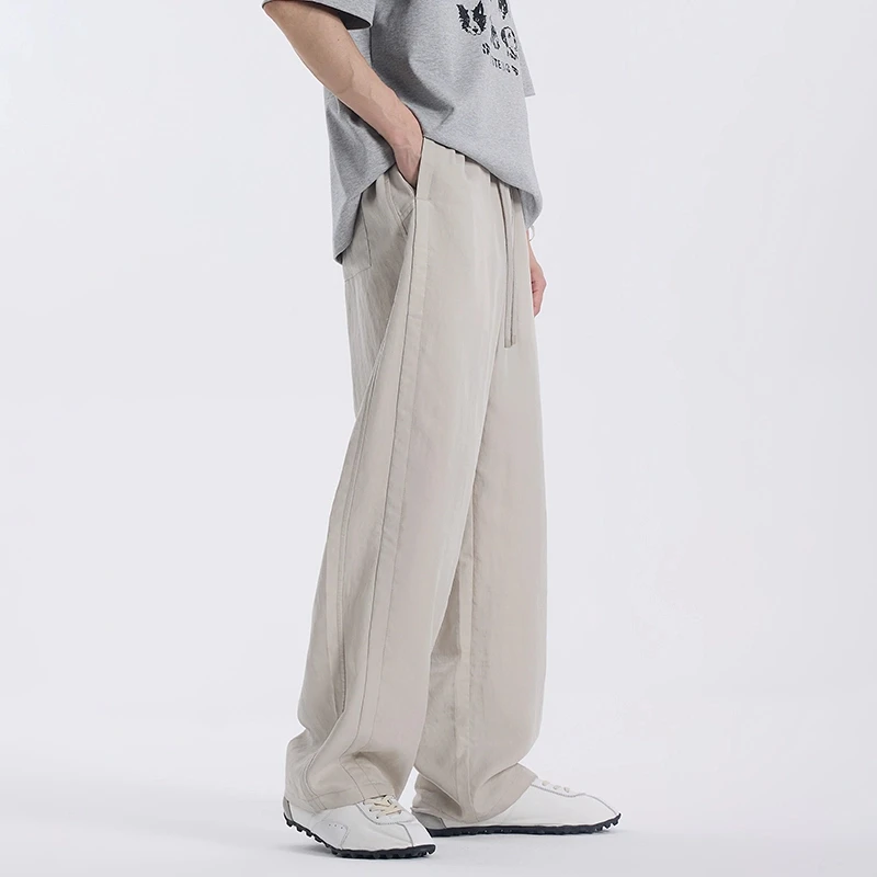 GCCDUPE77夏季莱赛尔垂感休闲裤简约设计感高级感时尚长裤8832