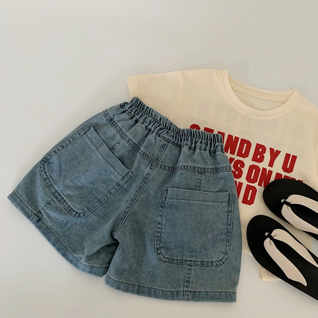 5/11【牛仔很忙】儿童口袋松紧腰夏季薄款牛仔短裤