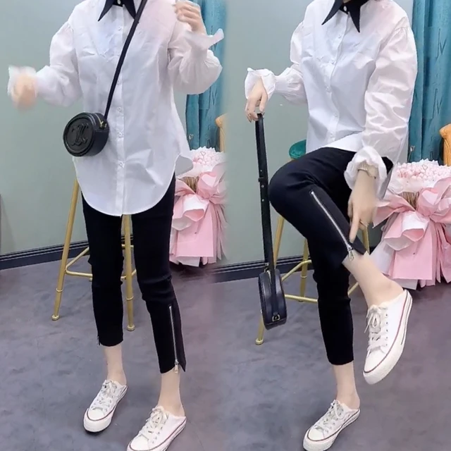 拉链速干裤女八分裤2025夏季薄款韩版修身打底裤百搭冰丝面膜裤潮