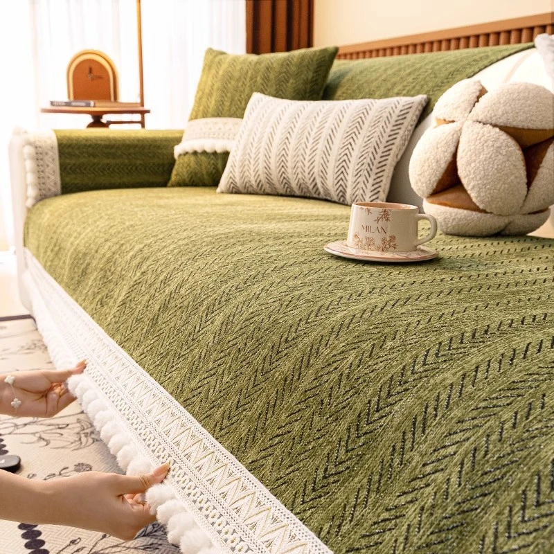 【鱼骨毛球-花边】沙发巾四季通用防滑沙发巾高级感盖布巾家用沙发