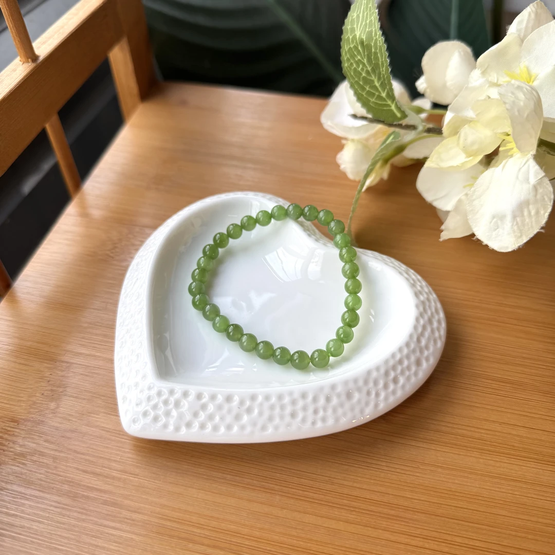 【珠宝厂长】约6mm高品质和田玉猫眼单圈手串