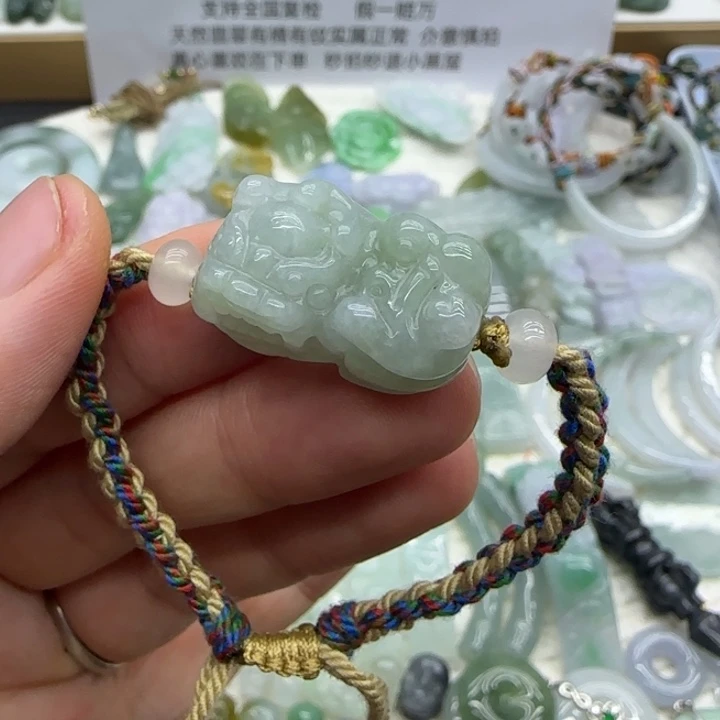翡翠未镶嵌手链貔貅手绳