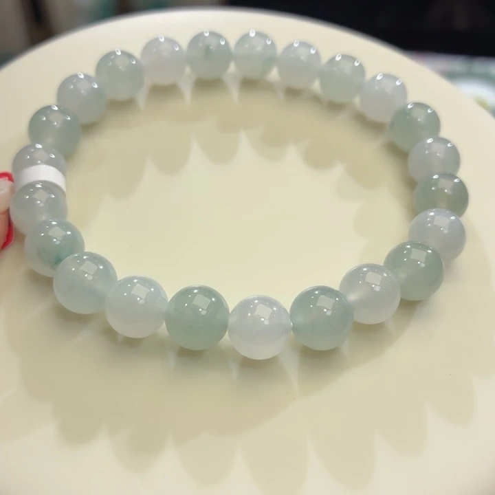 翡翠未镶嵌手链冰胶马卡龙卡8.4